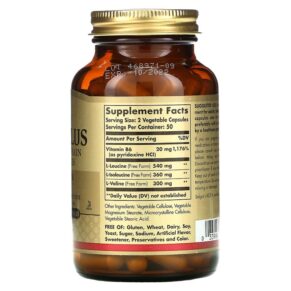 Solgar BCAA Plus Free Form 100 Vegetable Capsules 033984001961