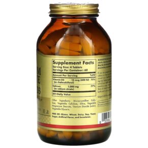 Solgar Calcium Citrate with Vitamin D3 240 Tablets 033984004320