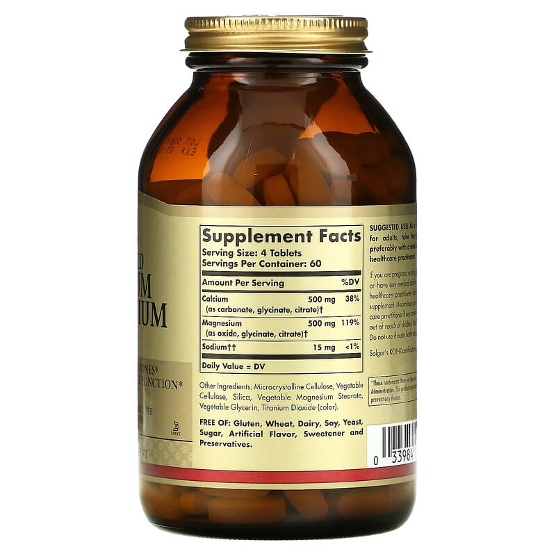 Solgar Chelated Calcium Magnesium 1:1 240 Tablets 2 Solgar Chelated Calcium Magnesium 1:1 240 Tablets 033984005051