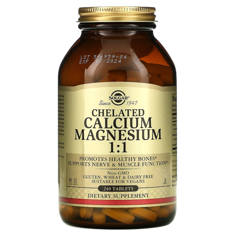 Solgar Chelated Calcium Magnesium 1:1 240 Tablets 1 Solgar Chelated Calcium Magnesium 1:1 240 viên 033984005051