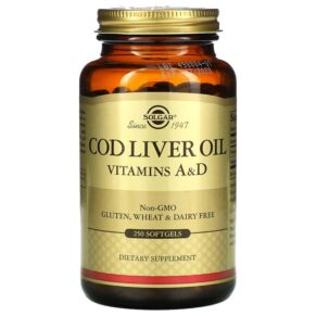 Solgar Cod Liver Oil Vitamins A & D 250 viên 033984009417