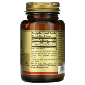 Solgar Folate 1.000 mcg 120 Tablets 033984535961