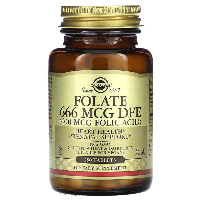 Solgar Folate 400 mcg 250 Tablets 1 Solgar Folate 400 mcg 250 viên 033984010819