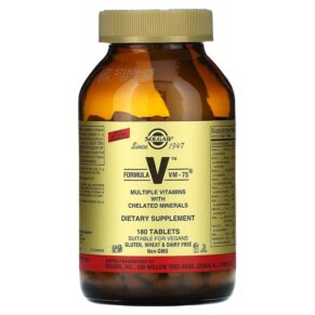 Solgar Formula V VM-75 Multiple Vitamins + Chelated Minerals 180 viên 033984011830