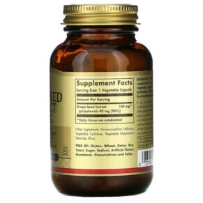 Solgar Grape Seed Extract 100 mg 60 Vegetable Capsules 033984013568