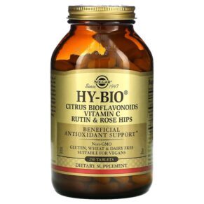 Solgar Hy-Bio Citrus Bioflavonoids Vitamin C Rutin & Rose Hips 250 viên 033984014220