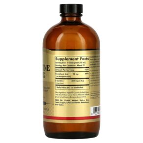 Solgar L-Carnitine Natural Lemon 1.500 mg 16 fl oz (473 ml) 033984307216