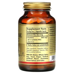 Solgar L-Cysteine 500 mg 90 Vegetable Capsules 033984009622