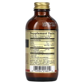 Solgar Natural Liquid Vitamin E 4 fl oz (118 ml) 033984016019