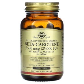 Solgar Naturally Sourced Oceanic Beta-Carotene 7.500 mcg (25.000 IU) 90 viên 033984020313