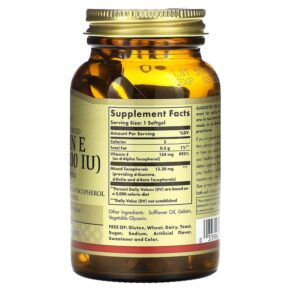 Solgar Naturally Sourced Vitamin E 134 mg (200 IU) 100 Softgels 033984035010