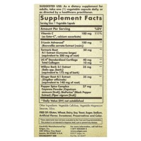 Solgar No. 7 Joint Support & Comfort 30 Vegetable Capsules 033984504974