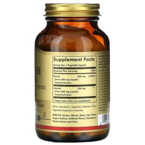 Solgar No-Flush Niacin 500 mg 100 Vegetable Capsules 033984019119