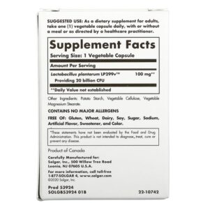 Solgar Probi20 20 Billion 30 Vegetable Capsules 033984539242