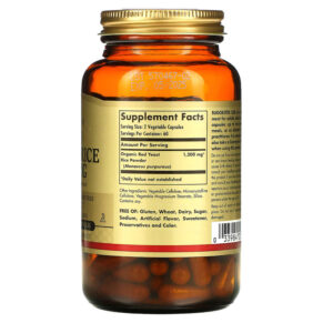 Solgar Red Yeast Rice 600 mg 120 Vegetable Capsules 3 Solgar Red Yeast Rice 600 mg 120 Vegetable Capsules 033984023253