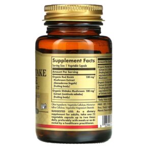 Solgar Reishi Shiitake Maitake Mushroom Extract 50 Vegetable Capsules 033984023277