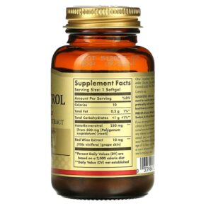 Solgar Resveratrol 250 mg 30 Softgels 033984023369