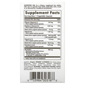 Solgar Rhodiola & B-Complex Daily Stress Support 60 Vegetable Capsules 033984303188