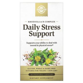Solgar Rhodiola & B-Complex Daily Stress Support 60 viên 033984303188