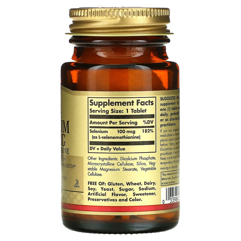 Solgar Selenium Yeast-Free 100 mcg 100 Tablets 8 Thành phần vi chất Solgar Selenium Yeast-Free 100 mcg 100 viên 033984025516