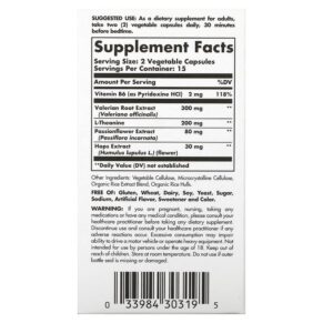 Solgar Sleep & Stress Support 30 Vegetable Capsules 033984303195