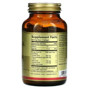 Solgar Super GLA Borage Oil Women's Health 300 mg 60 Softgels 033984026766