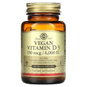 Solgar Vegan Vitamin D3 150 mcg/6.000 IU 100 viên 033984303355