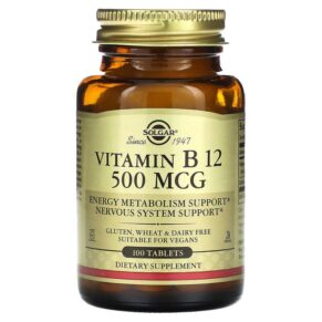 Solgar Vitamin B12 500 mcg 100 viên 033984032200