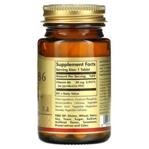 Solgar Vitamin B6 50 mg 100 Tablets 033984031005