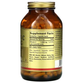 Solgar Vitamin C 1.000 mg 250 Vegetable Capsules 033984032811
