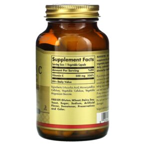 Solgar Vitamin C 500 mg 100 Vegetable Capsules 3 Solgar Vitamin C 500 mg 100 Vegetable Capsules 033984032606
