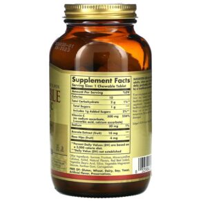 Solgar Chewable Vitamin C Natural Cran-Raspberry 500 mg 90 Chewable Tablets 033984004085
