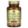 Solgar Vitamin D3 25 mcg (1.000 IU) 180 viên 033984033115