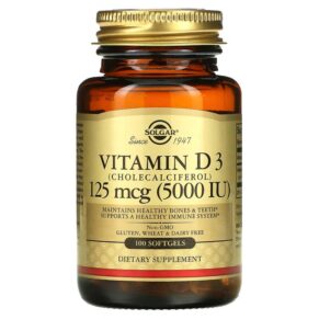 Solgar Vitamin D3 (Cholecalciferol) 125 mcg (5.000 IU) 100 viên 033984193772