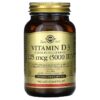 Solgar Vitamin D3 (Cholecalciferol) 125 mcg (5000 IU) 120 viên 033984033139