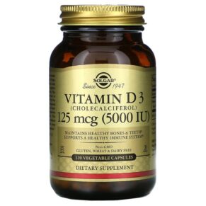 Solgar Vitamin D3 (Cholecalciferol) 125 mcg (5000 IU) 120 viên 033984033139