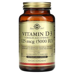 Solgar Vitamin D3 (Cholecalciferol) 125 mcg (5.000 IU) 240 viên 033984033146