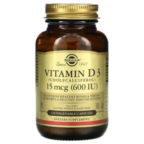 Solgar Vitamin D3 (Cholecalciferol) 15 mcg (600 IU) 120 viên 033984033191