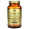 Solgar Vitamin D3 (Cholecalciferol) 25 mcg (1.000 IU) 250 viên 033984033412