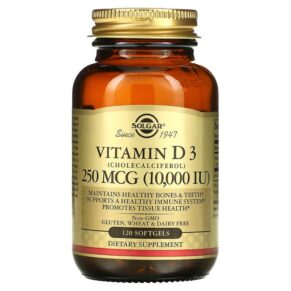 Solgar Vitamin D3 (Cholecalciferol) 250 mcg (10.000 IU) 120 viên 033984358720