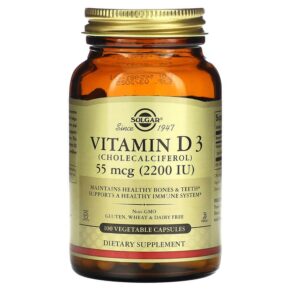 Solgar Vitamin D3 (Cholecalciferol) 55 mcg (2.200 IU) 100 viên 033984033177