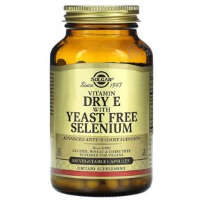 Solgar Vitamin Dry E + Yeast Free Selenium 100 viên 033984033511