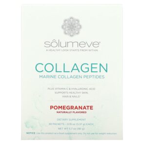 Solumeve Collagen Peptides Plus Vitamin C & Hyaluronic Acid Pomegranate 30 gói 0.18 oz (5.15 g) 898220013166