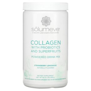 Solumeve Collagen + Probiotics & Superfruits Powdered Drink Mix Strawberry Lemonade 16 oz (454 g) 898220016532