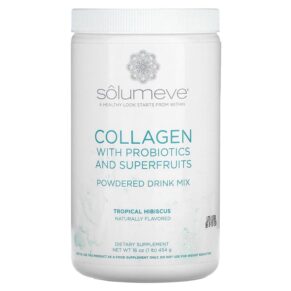Solumeve Collagen + Probiotics & Superfruits Powdered Drink Mix Tropical Hibiscus 16 oz (454 g) 898220016549