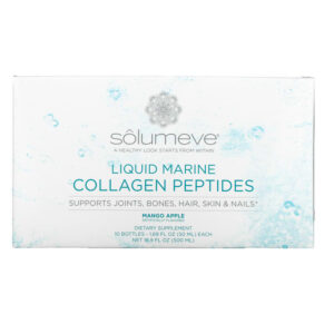 Solumeve Liquid Marine Collagen Peptides Mango Apple 10 Bottles 1.69 fl oz (50 ml) 898220018154