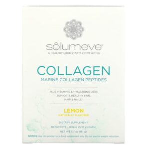 Solumeve Marine Collagen Peptides Plus Vitamin C & Hyaluronic Acid Lemon 30 gói 0.19 oz (5.37 g) 898220013159