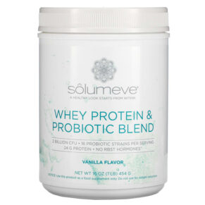 Solumeve Whey Protein & Probiotic Blend Vanilla Flavor 1 lb (454 g) 898220018802