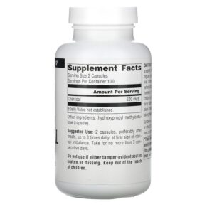 Source Naturals 100% Pure Activated Charcoal 260 mg 200 Capsules 021078001362