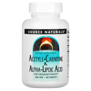 Source Naturals Acetyl L-Carnitine & Alpha-Lipoic Acid 650 mg 60 viên 021078017998